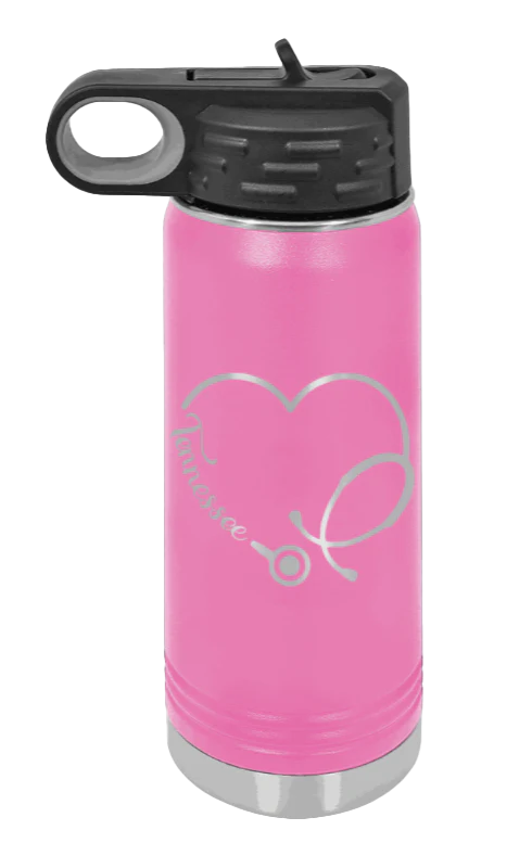 Tennessee Nurse - 20oz Water Bottle Laser Engraved - Image 12