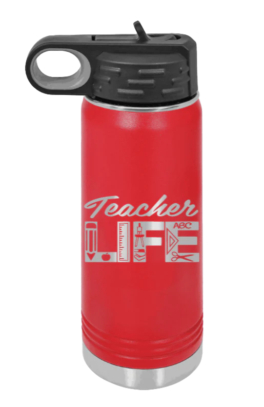 Teacher Life - 20oz Water Bottle Laser Engraved - Image 14