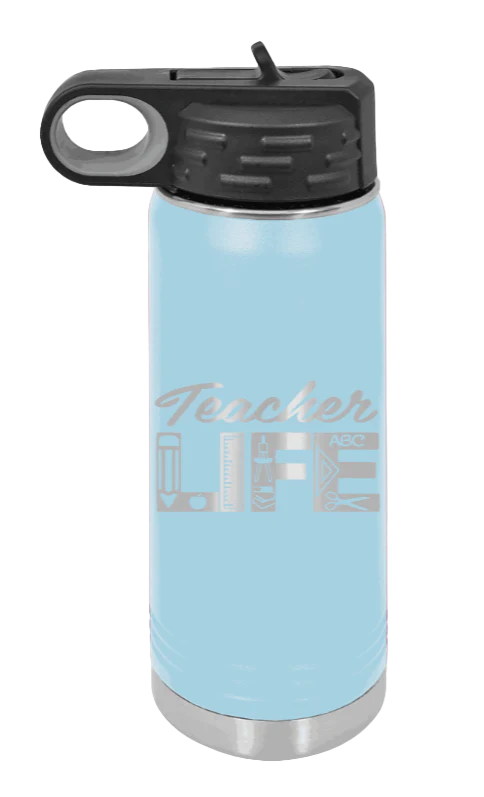 Teacher Life - 20oz Water Bottle Laser Engraved - Image 6