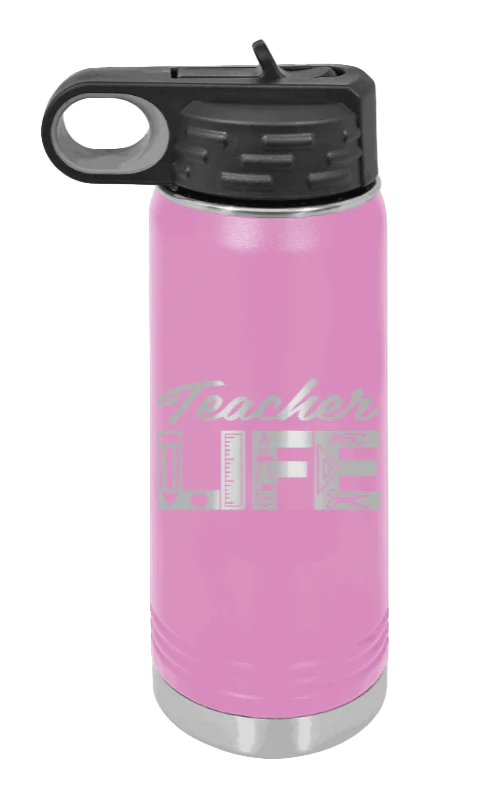 Teacher Life - 20oz Water Bottle Laser Engraved - Image 7