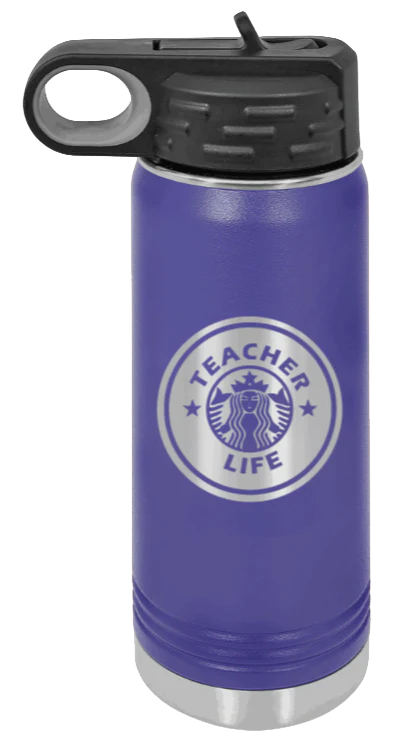 Teacher Life - 20oz Water Bottle Laser Engraved - Image 13