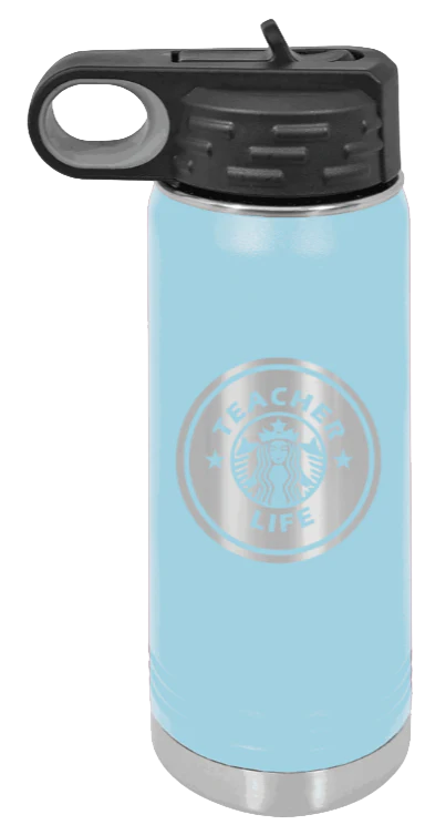 Teacher Life - 20oz Water Bottle Laser Engraved - Image 6