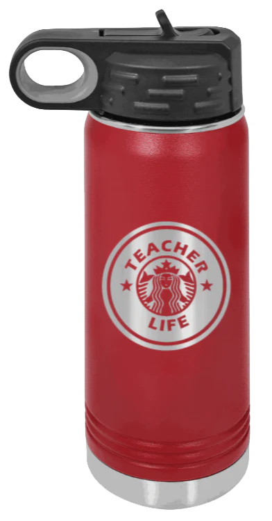 Teacher Life - 20oz Water Bottle Laser Engraved - Image 8