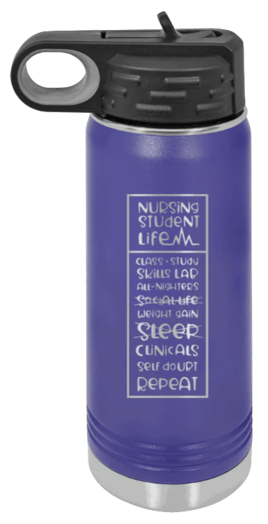 Nursing Student Life - 20oz Water Bottle Laser Engraved - Image 13