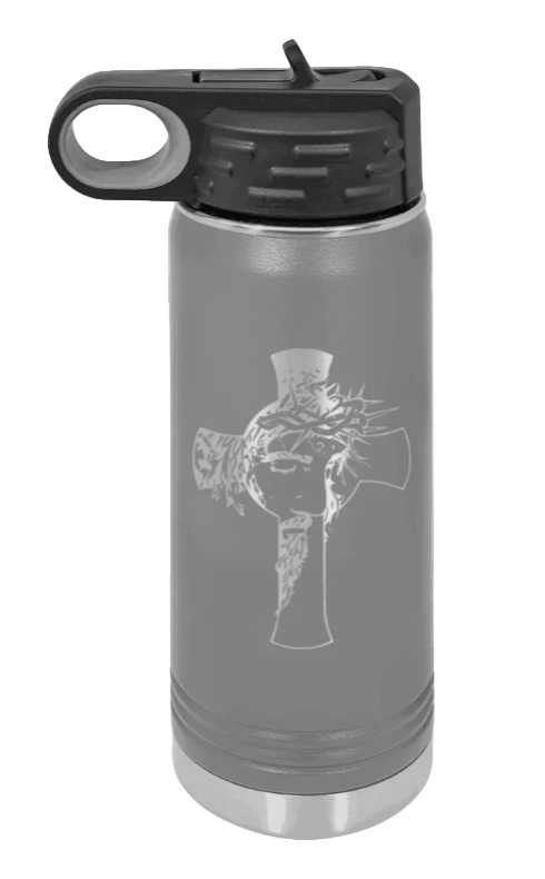 Jesus Cross - 20oz Water Bottle Laser Engraved - Image 4
