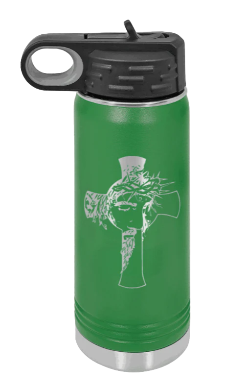 Jesus Cross - 20oz Water Bottle Laser Engraved - Image 5