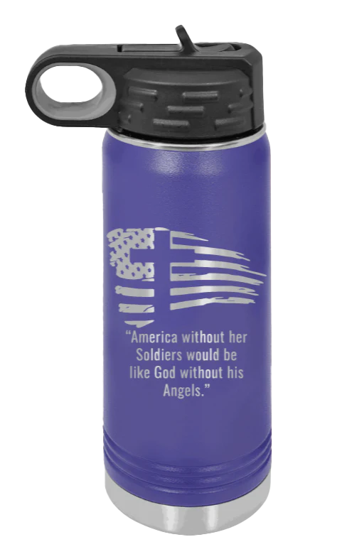 Soldiers and Angels - 20oz Water Bottle Laser Engraved - Image 13