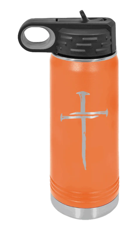 3 Nails Cross - 20oz Water Bottle Laser Engraved - Image 11