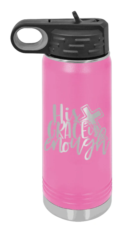 His Grace Is Enough - 20oz Water Bottle Laser Engraved - Image 12