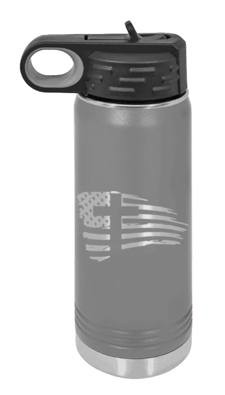Cross Flag 2 - 20oz Water Bottle Laser Engraved - Image 4