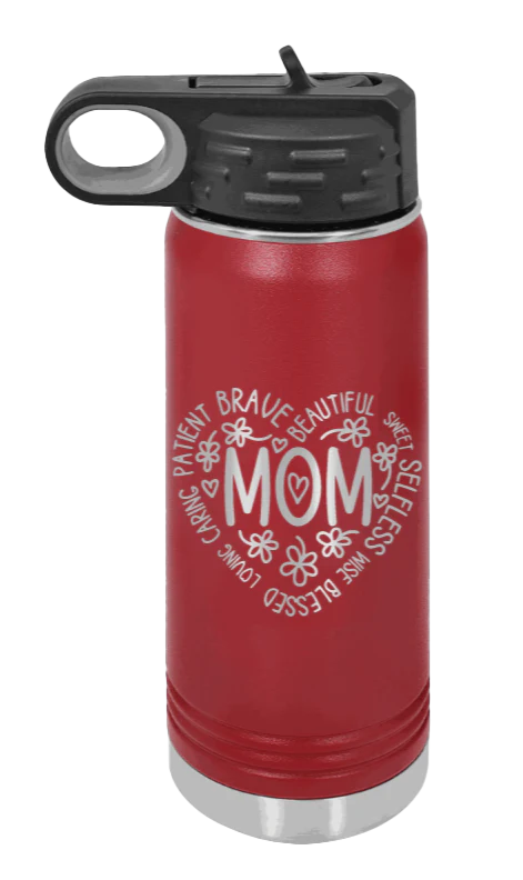 Mom - 20oz Water Bottle Laser Engraved - Image 7
