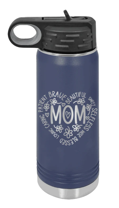 Mom - 20oz Water Bottle Laser Engraved - Image 8