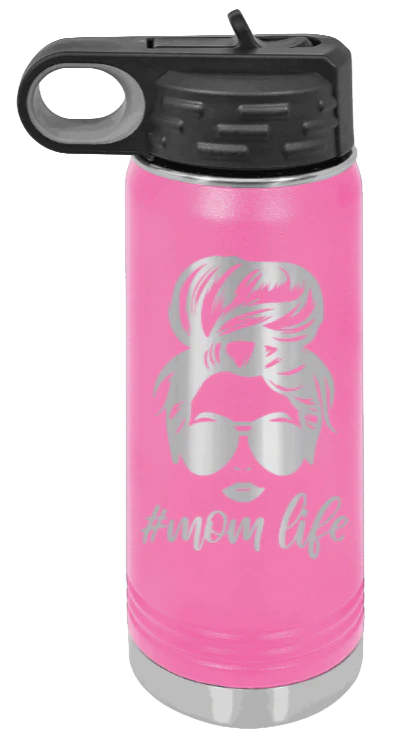 #MomLife - 20oz Water Bottle Laser Engraved - Image 12