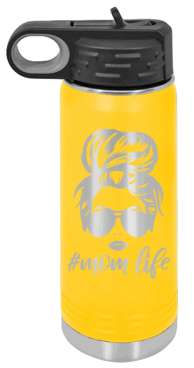 #MomLife - 20oz Water Bottle Laser Engraved - Image 17
