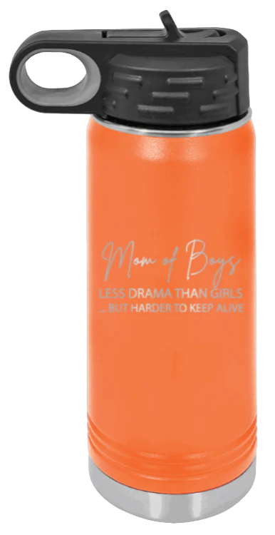 Mom of Boys - 20oz Water Bottle Laser Engraved - Image 11