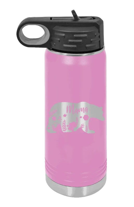 Mama Bear Floral - 20oz Water Bottle Laser Engraved - Image 6