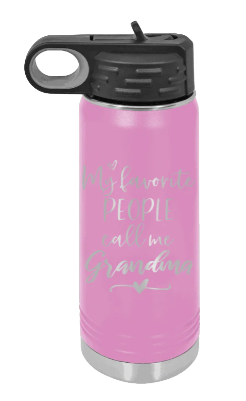 My Favorite People Call Me Grandma - 20oz Water Bottle Laser Engraved - Image 6