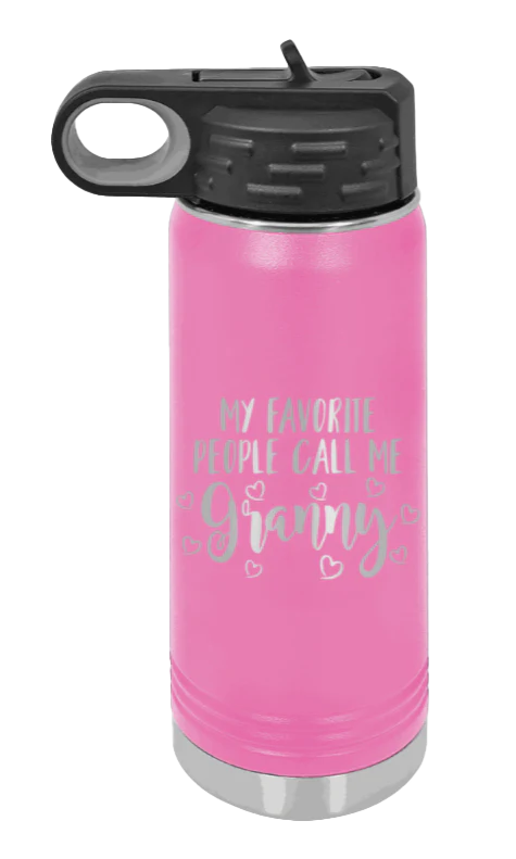 My Favorite People Call Me Granny - 20oz Water Bottle Laser Engraved - Image 11