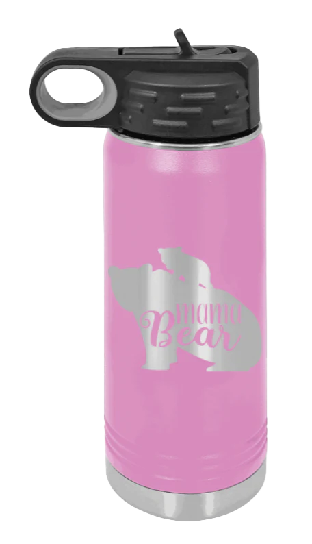 Mama Bear With Cub - 20oz Water Bottle Laser Engraved - Image 6
