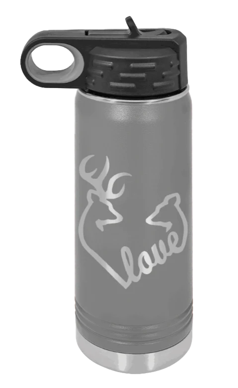 Buck Doe Love - 20oz Water Bottle Laser Engraved - Image 3