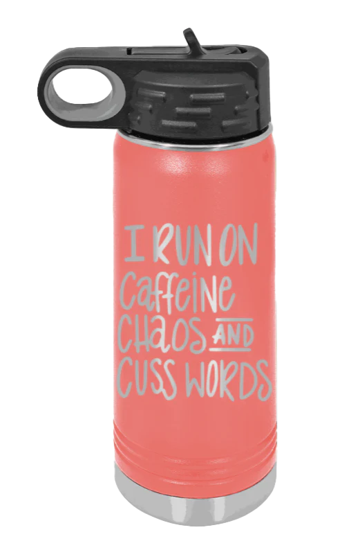I Run On Caffeine Chaos and Cuss Words - 20oz Mug Laser Engraved - Image 3