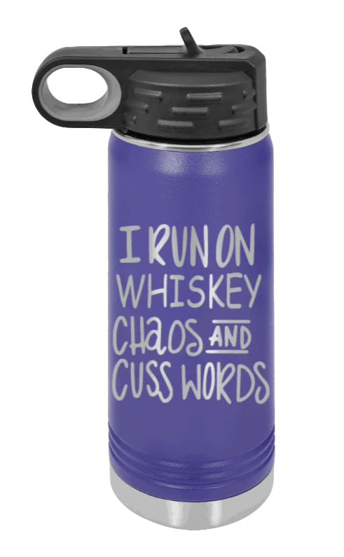 I Run On Whiskey  Chaos and Cuss Words - 20oz Mug Laser Engraved - Image 13