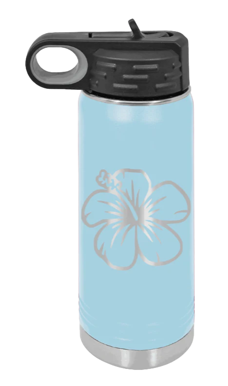 Hibiscus Flower - 20oz Water Bottle Laser Engraved - Image 6