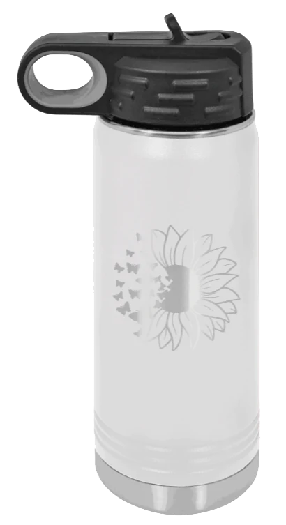 Butterfly Sunflower - 20oz Water Bottle Laser Engraved - Image 16