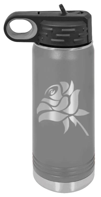 Rose - 20oz Water Bottle Laser Engraved - Image 4