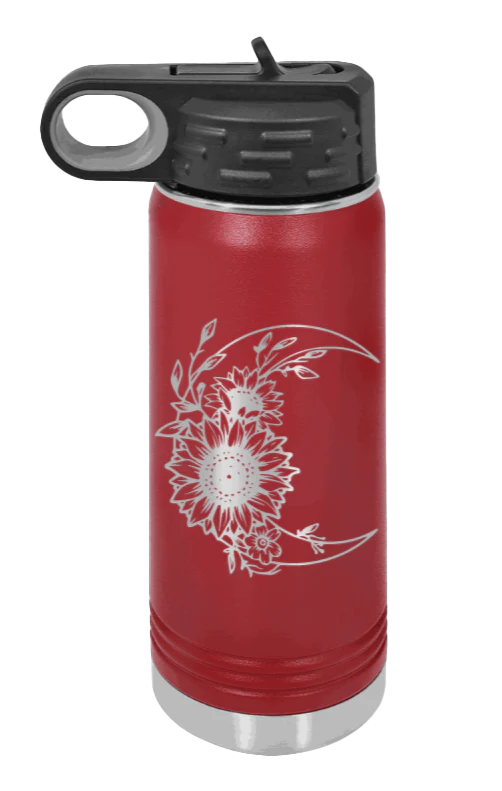 Sunflower Moon - 20oz Water Bottle Laser Engraved - Image 8