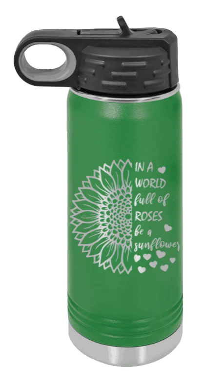 In A World Full of Roses - 20oz Water Bottle Laser Engraved - Image 5