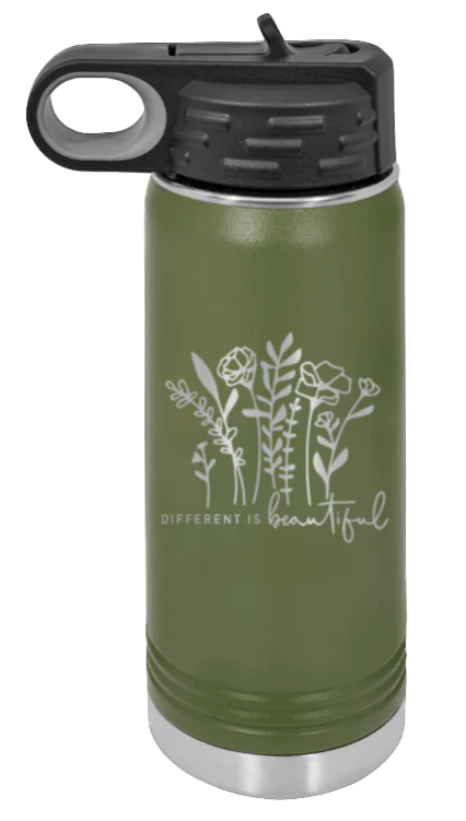 Different Is Beautiful - 20oz Water Bottle Laser Engraved - Image 10
