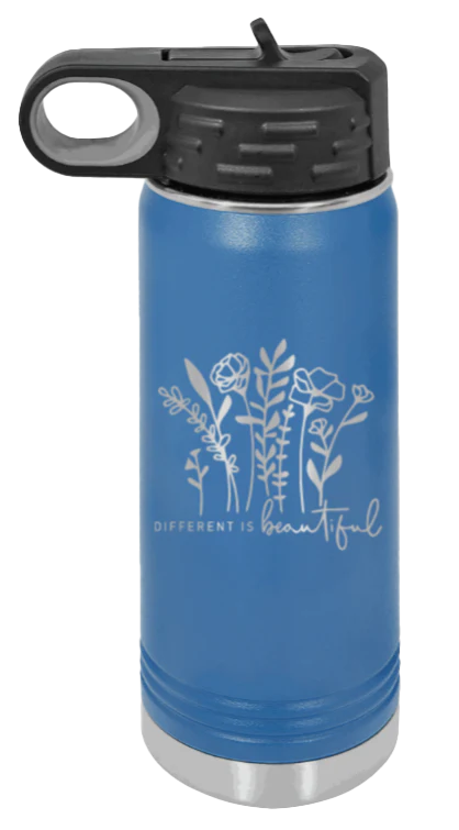 Different Is Beautiful - 20oz Water Bottle Laser Engraved - Image 2