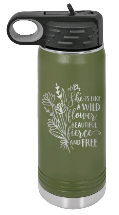Like A Wildflower - 20oz Water Bottle Laser Engraved - Image 10