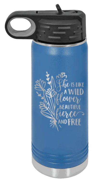 Like A Wildflower - 20oz Water Bottle Laser Engraved - Image 2