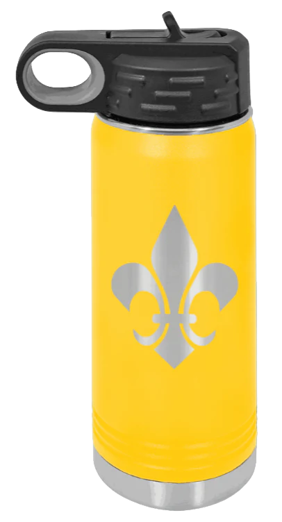 Fleur-de-lis - 20oz Water Bottle Laser Engraved - Image 17