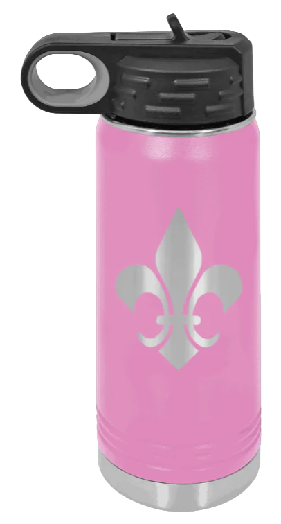 Fleur-de-lis - 20oz Water Bottle Laser Engraved - Image 7
