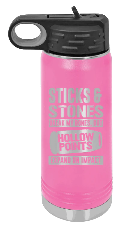 Hollow Points Expand On Impact - 20oz Water Bottle Laser Engraved - Image 12