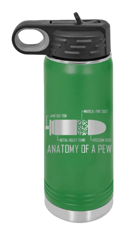 Anatony Of A Pew - 20oz Water Bottle Laser Engraved - Image 5