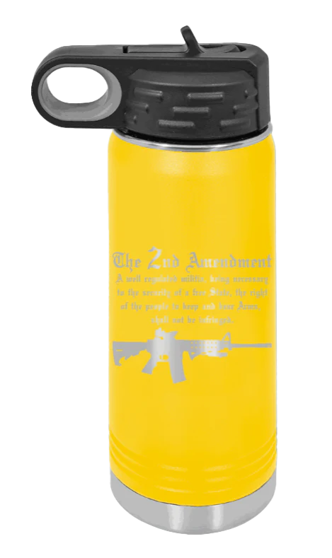 2nd Amendment - 20oz Water Bottle Laser Engraved - Image 17