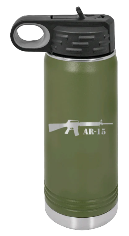 AR-15  - 20oz Water Bottle Laser Engraved - Image 10