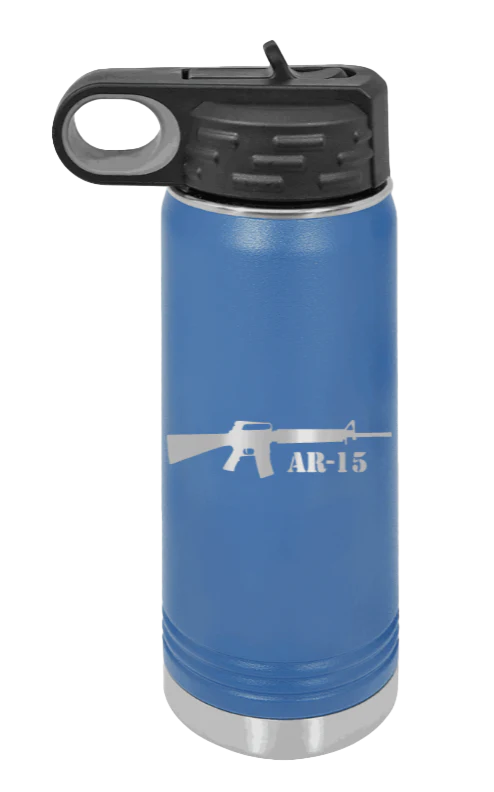 AR-15  - 20oz Water Bottle Laser Engraved - Image 2