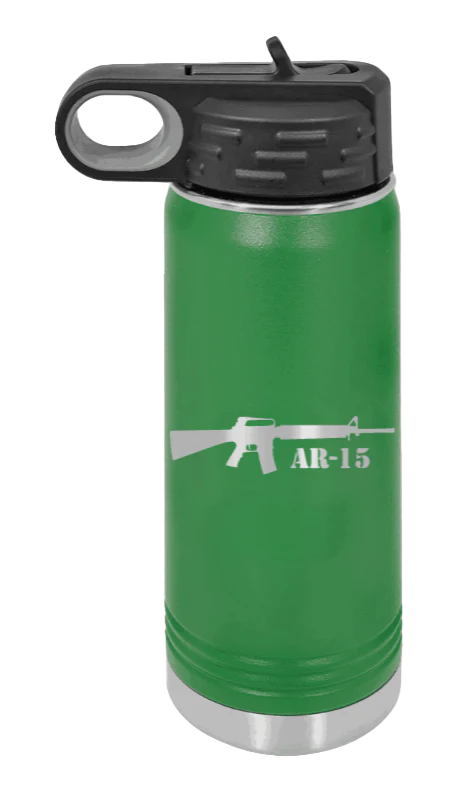 AR-15  - 20oz Water Bottle Laser Engraved - Image 5