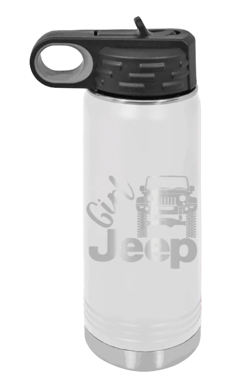 Girl Jeep JK - 20oz Water Bottle Laser Engraved - Image 16