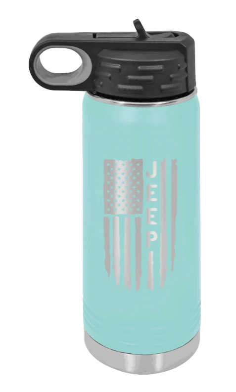 Jeep Flag - 20oz Water Bottle Laser Engraved - Image 15