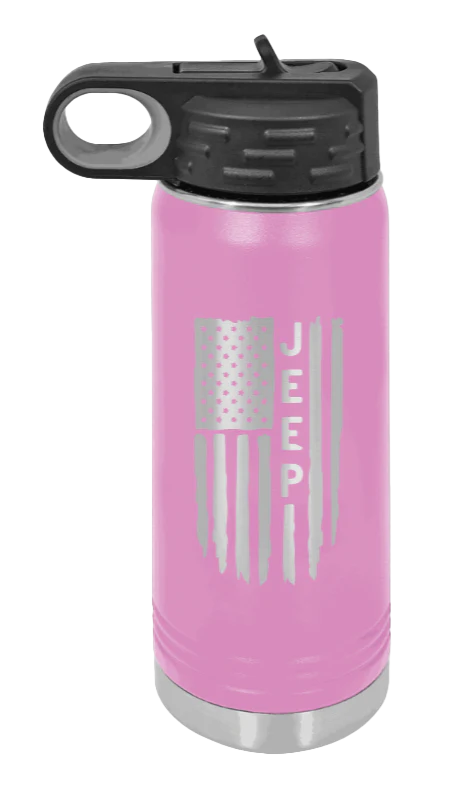 Jeep Flag - 20oz Water Bottle Laser Engraved - Image 7