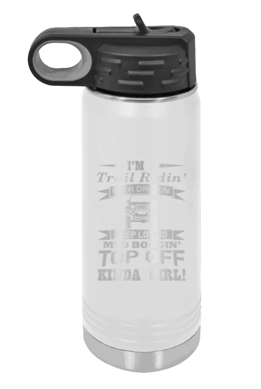 Trail Riding Jeep Girl - 20oz Water Bottle Laser Engraved - Image 16