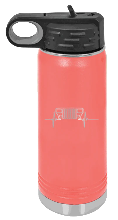 YJ Heartbeat - 20oz Water Bottle Laser Engraved - Image 3