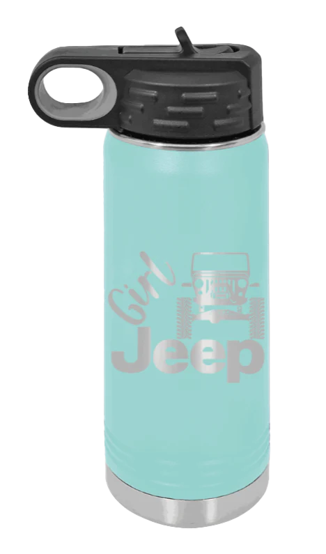 Girl Jeep CJ - 20oz Water Bottle Laser Engraved - Image 15