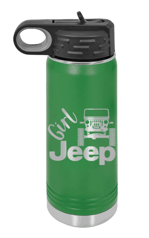 Girl Jeep CJ - 20oz Water Bottle Laser Engraved - Image 5